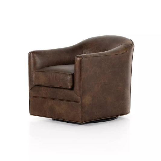 Quince Leather Swivel Chair