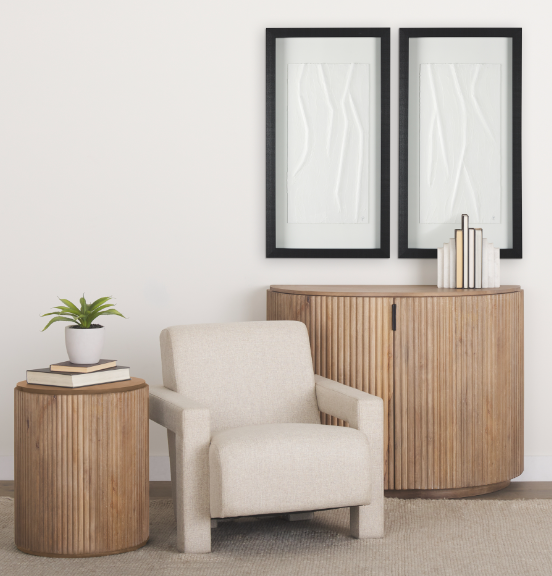 Fluted Accent Cabinet