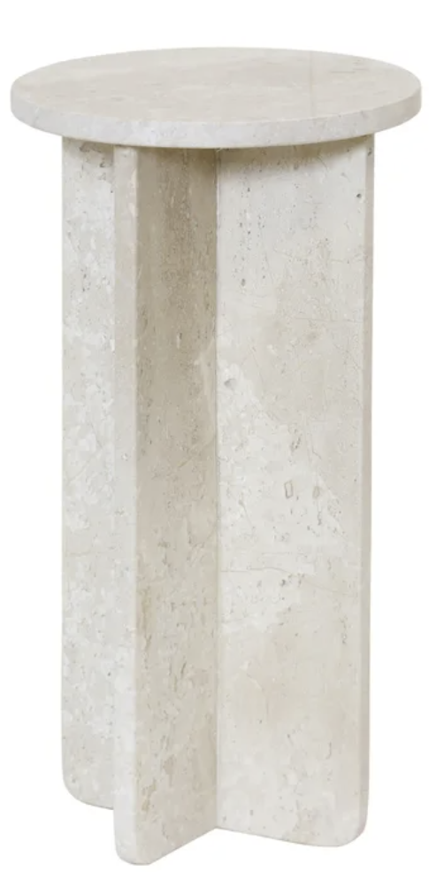 Solid Cream Marble Side Table