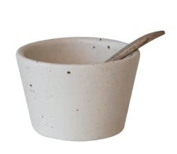 Stoneware Bowl With Spoon
