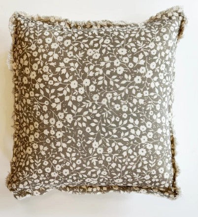 16" X 16" Beige Spring Floral Pillow