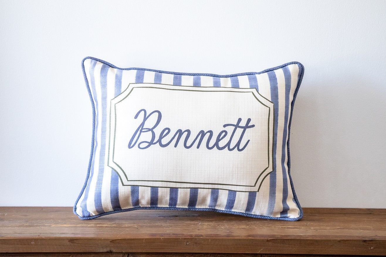 Custom Name Stripe Pillow