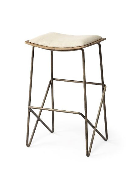 Saddle Gold Leg Counter Stool